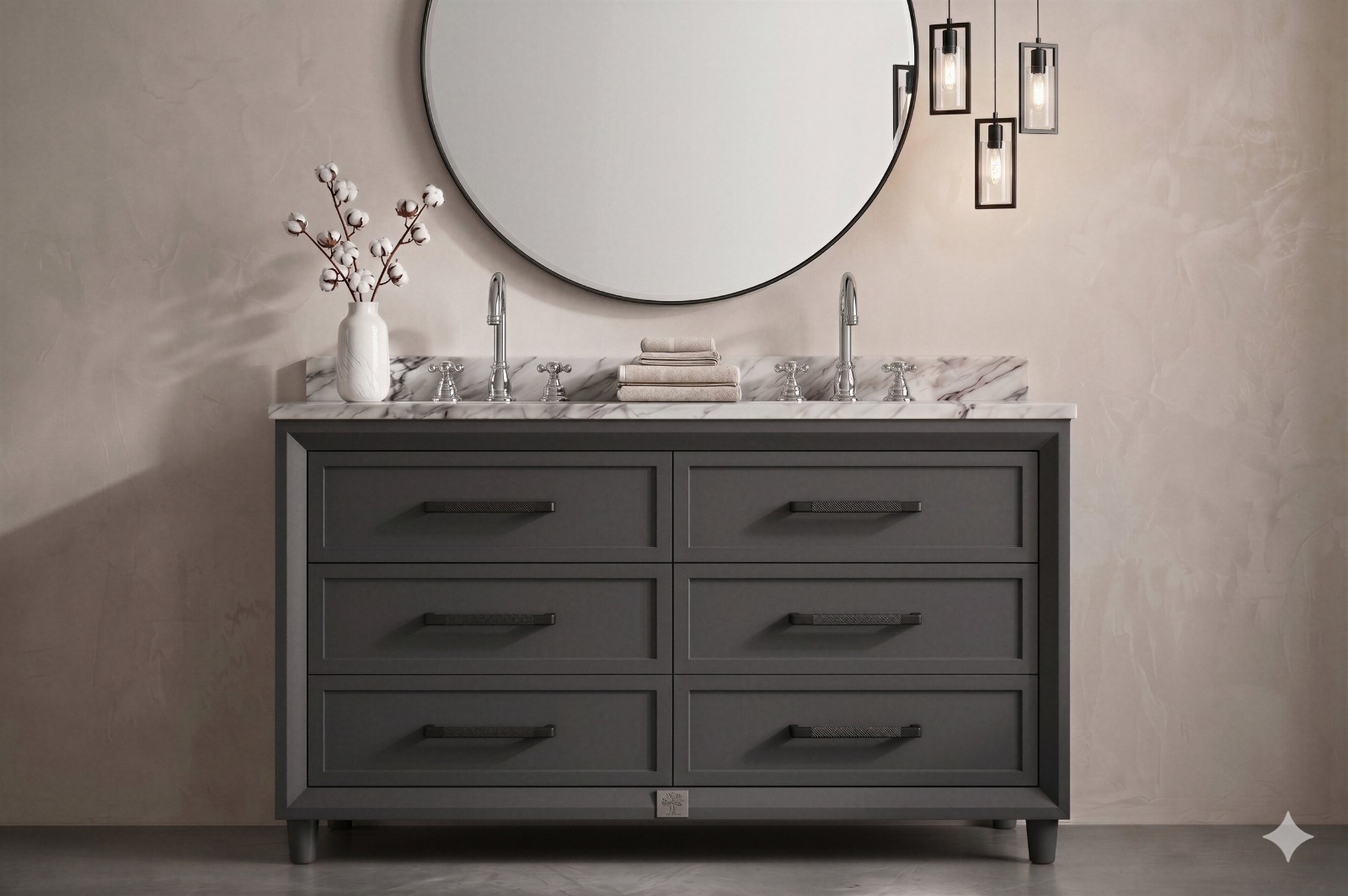 Anaq Artemisia vanity burgundy finish